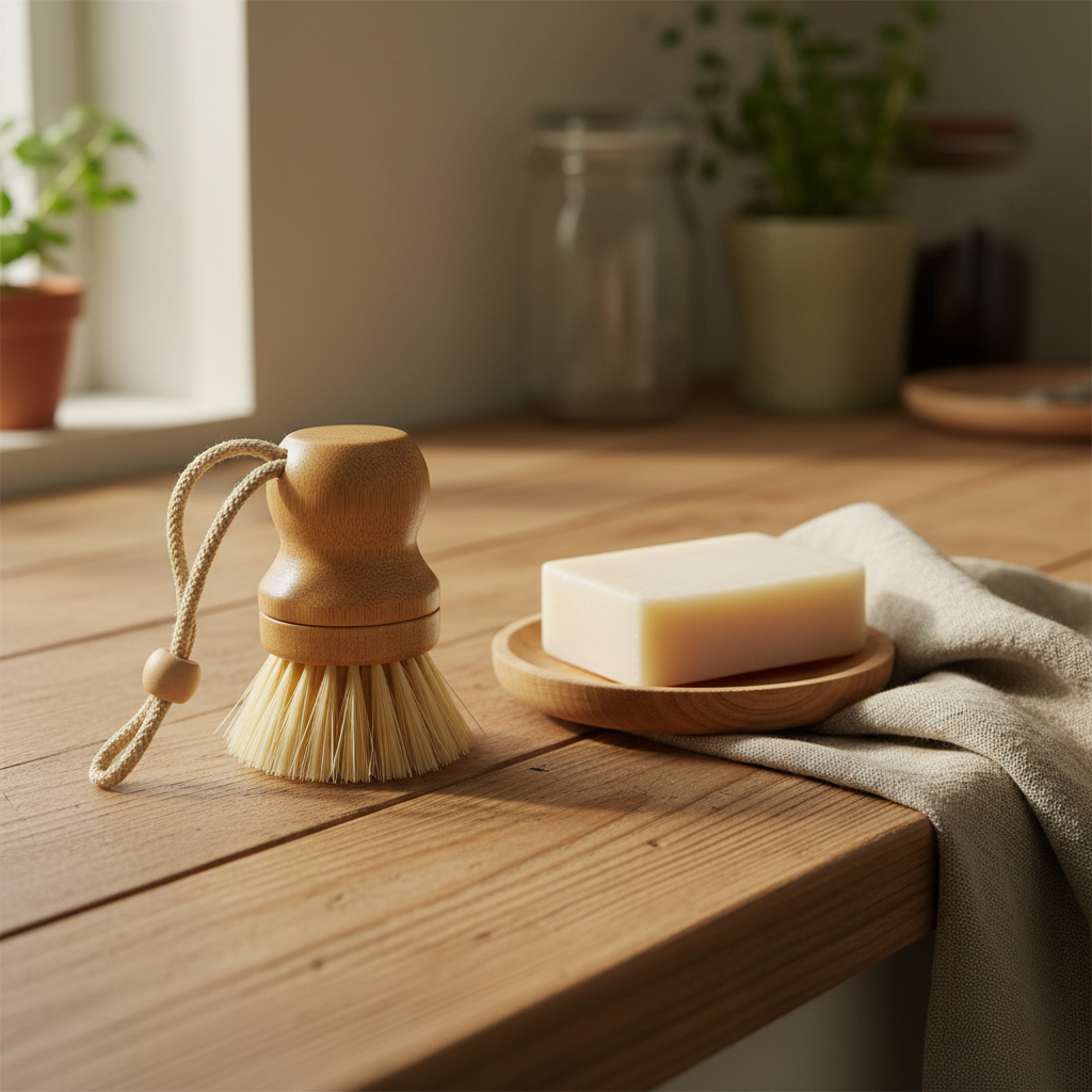 Brosse bambou mise en scène