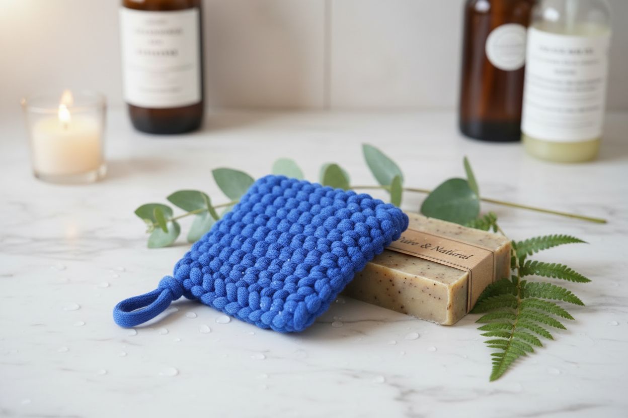 Tawashi bleu roi salle de bain